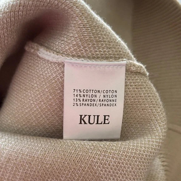 KULE Beige Plaid Cardigan with Multicolor Trim - Picture 6 of 7